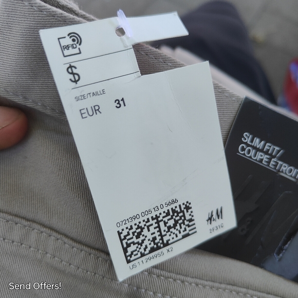 H&M Men’s Slim Fit Twill Pants 31 NWT - Picture 6 of 7